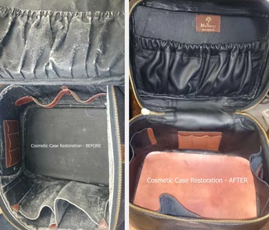 Cosmetic case before and after being restored
