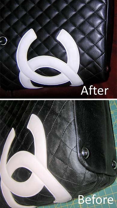 Chanel leather bag colour restoration