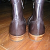 dark brown brogue boot with zipper