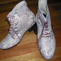 ladies lace up ankle boot snake print